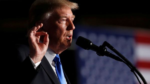 US President Donald Trump announces his strategy for the war in Afghanistan during an address from Fort Myer, Virginia, US, August 21, 2017. - Sputnik International