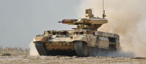 The BMPT Terminator-3 tank support fighting vehicle is seen here during a show of modern and prospective weaponry at the Army 2017 International Military-Technical Forum, Moscow Region The BMPT Terminator-3 tank support fighting vehicle is seen here during a show of modern and prospective weaponry at the Army 2017 International Military-Technical Forum, Moscow Region - Sputnik International