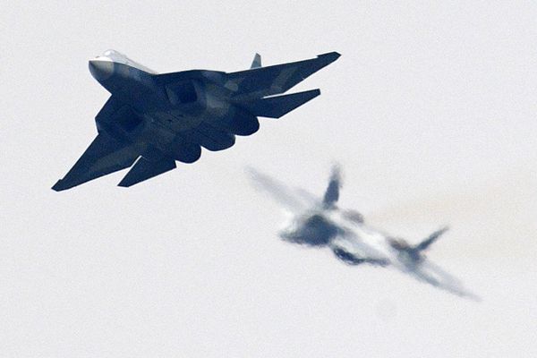 A Russian Su-57 multipurpose fighter jet of the fifth generation at the International Aviation and Space Salon MAKS-2017 in Zhukovsky A Russian Su-57 multipurpose fighter jet of the fifth generation at the International Aviation and Space Salon MAKS-2017 in Zhukovsky - Sputnik International