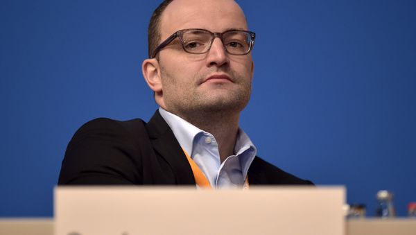 New Deputy Chairman Jens Spahn of the German Christian Democrats, CDU, watches from the podium during the 27th party convention in Cologne, Germany, Wednesday, Dec. 10, 2014. New Deputy Chairman Jens Spahn of the German Christian Democrats, CDU, watches from the podium during the 27th party convention in Cologne, Germany, Wednesday, Dec. 10, 2014. - Sputnik International