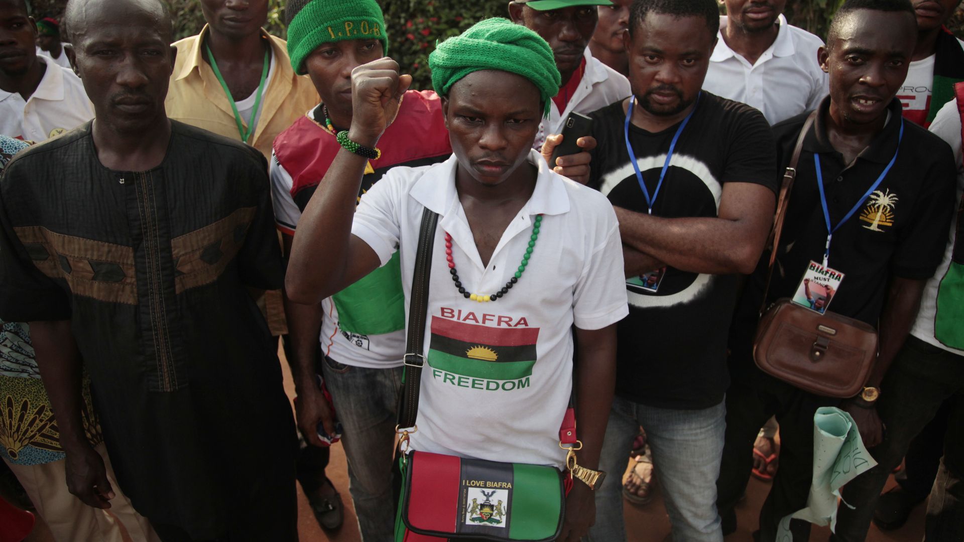 In this photo taken Sunday, May 28, 2017, members of the Biafran separatist movement gathered during an event in Umuahia, Nigeria. In this photo taken Sunday, May 28, 2017, members of the Biafran separatist movement gathered during an event in Umuahia, Nigeria. - Sputnik International, 1920, 05.04.2021