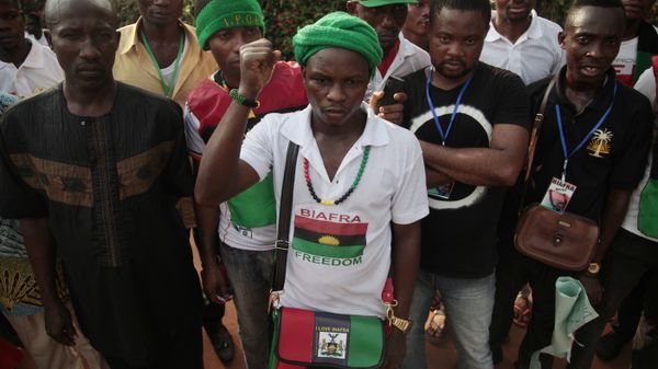 In this photo taken Sunday, May 28, 2017,﻿ members of the Biafran separatist movement gathered during an event in Umuahia, Nigeria. - Sputnik International