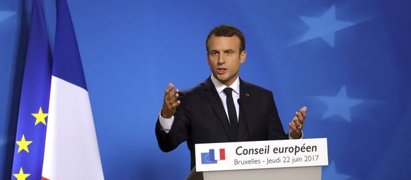 French President Emmanuel Macron speaks during a media conference at an EU summit in Brussels on Thursday, June 22, 2017 French President Emmanuel Macron speaks during a media conference at an EU summit in Brussels on Thursday, June 22, 2017 - Sputnik International