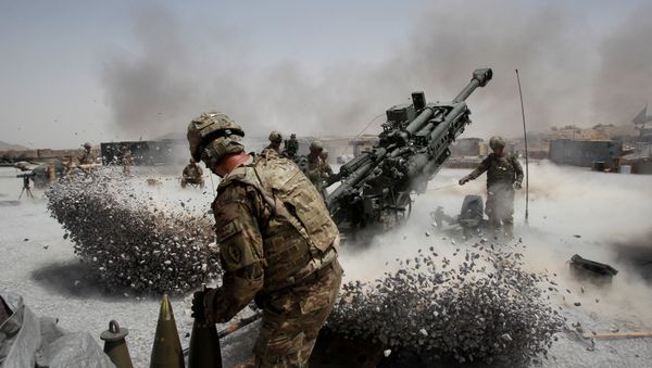 U.S. Army soldiers from the 2nd Platoon, B battery 2-8 field artillery, fire a howitzer artillery piece at Seprwan Ghar forward fire base in Panjwai district, Kandahar province southern Afghanistan (File) U.S. Army soldiers from the 2nd Platoon, B battery 2-8 field artillery, fire a howitzer artillery piece at Seprwan Ghar forward fire base in Panjwai district, Kandahar province southern Afghanistan (File) - Sputnik International