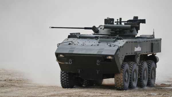 The 'Bumerang' infantry fighting vehicle is seen here during a show of modern and prospective weaponry at the Army 2017 International Military-Technical Forum, Moscow Region - Sputnik International