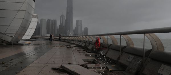 Debris caused by Typhoon Hato damage is strewn across the waterfront of Victoria Habour in Hong Kong, Wednesday, Aug. 23, 2017. Debris caused by Typhoon Hato damage is strewn across the waterfront of Victoria Habour in Hong Kong, Wednesday, Aug. 23, 2017. - Sputnik International