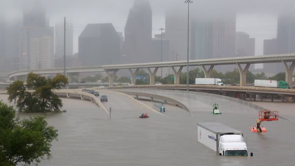 Interstate highway 45 is submerged from the effects of Hurricane Harvey seen during widespread flooding in Houston, Texas, U.S. - Sputnik International