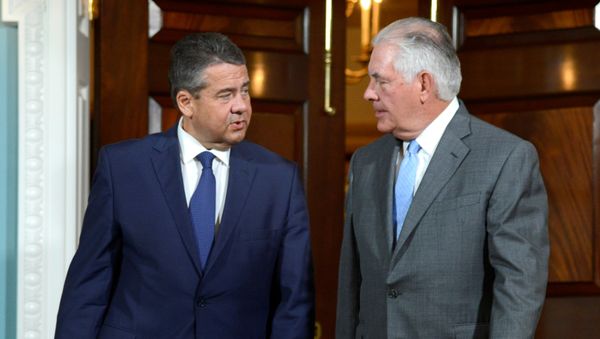US Secretary of State Rex Tillerson (R) and German Foreign Minister Sigmar Gabriel. File photo US Secretary of State Rex Tillerson (R) and German Foreign Minister Sigmar Gabriel. File photo - Sputnik International