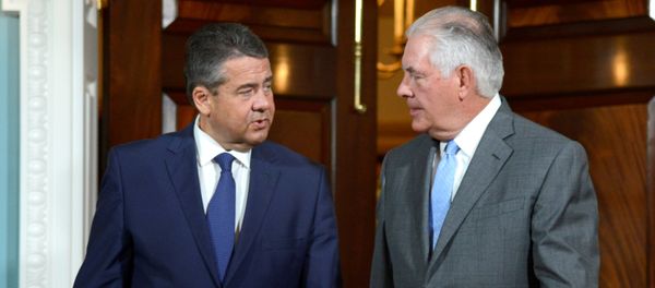 US Secretary of State Rex Tillerson (R) and German Foreign Minister Sigmar Gabriel. File photo US Secretary of State Rex Tillerson (R) and German Foreign Minister Sigmar Gabriel. File photo - Sputnik International