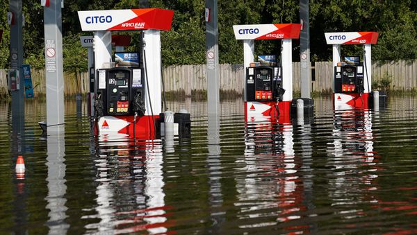 A flooded Citgo gas station is pictured as a result of Tropical Storm Harvey in Port Arthur, Texas, U.S., August 31, 2017 A flooded Citgo gas station is pictured as a result of Tropical Storm Harvey in Port Arthur, Texas, U.S., August 31, 2017 - Sputnik International