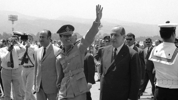 Arrival of Premier Moammar Gadhafi of Libya in Beirut, Sunday, June 6, 1970. Arrival of Premier Moammar Gadhafi of Libya in Beirut, Sunday, June 6, 1970. - Sputnik International