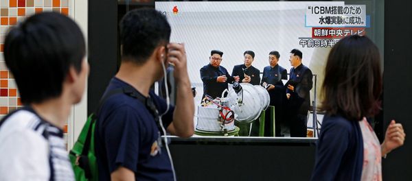 People walk past a street monitor showing North Korea's leader Kim Jong-Un in a news report about North Korea's nuclear test, in Tokyo, Japan, September 3, 2017 People walk past a street monitor showing North Korea's leader Kim Jong-Un in a news report about North Korea's nuclear test, in Tokyo, Japan, September 3, 2017 - Sputnik International