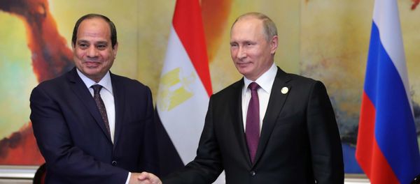 September 4, 2017. Russian President Vladimir Putin during a meeting with Egyptian President Abdel Fattah el-Sisi, left, on the sidelines of the BRICS summit - Sputnik International