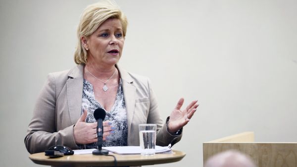 Norwegian Minister of Finance Siv Jensen presents the parliamentary report of the Norwegian Pension Oil fund. (File) - Sputnik International
