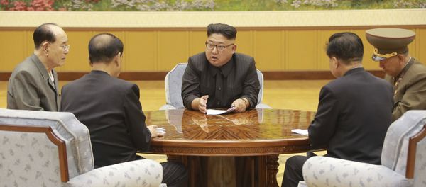 In this Sept. 3, 2017, image distributed on Monday, Sept. 4, 2017, by the North Korean government, North Korea's leader Kim Jong Un holds a meeting of the ruling party's presidium In this Sept. 3, 2017, image distributed on Monday, Sept. 4, 2017, by the North Korean government, North Korea's leader Kim Jong Un holds a meeting of the ruling party's presidium - Sputnik International