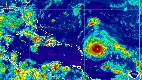 This Monday, Sept. 4, 2017, satellite image provided by the National Oceanic and Atmospheric Administration shows Hurricane Irma nearing the eastern Caribbean This Monday, Sept. 4, 2017, satellite image provided by the National Oceanic and Atmospheric Administration shows Hurricane Irma nearing the eastern Caribbean - Sputnik International