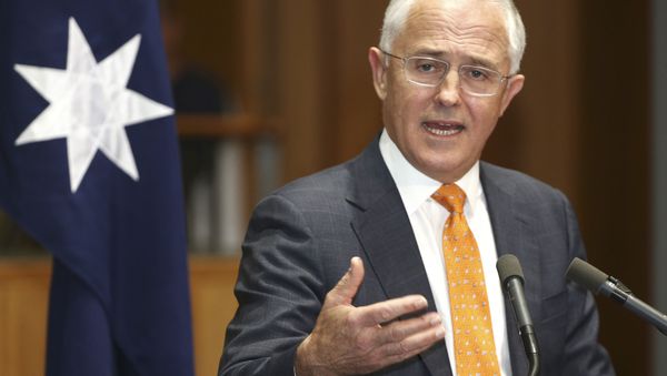 In this May 8, 2016 file photo, Australian Prime Minister Malcolm Turnbull speaks to the media during a press conference at Parliament House in Canberra, Australia. In this May 8, 2016 file photo, Australian Prime Minister Malcolm Turnbull speaks to the media during a press conference at Parliament House in Canberra, Australia. - Sputnik International