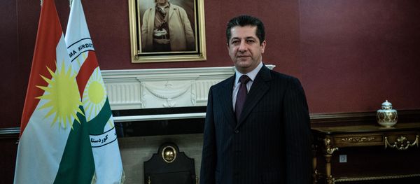 Masrour Barzani, head of the Kurdistan Regional Government’s security council, and the son of Kurdish President Masoud Barzani, poses for a portrait after an interview with The Associated Press in Salahuddin, Iraq, Tuesday, Feb. 9, 2016. - Sputnik International