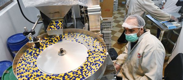 A pharmaceutical company in the Bab al-Sharqi neighborhood in eastern Damascus A pharmaceutical company in the Bab al-Sharqi neighborhood in eastern Damascus - Sputnik International