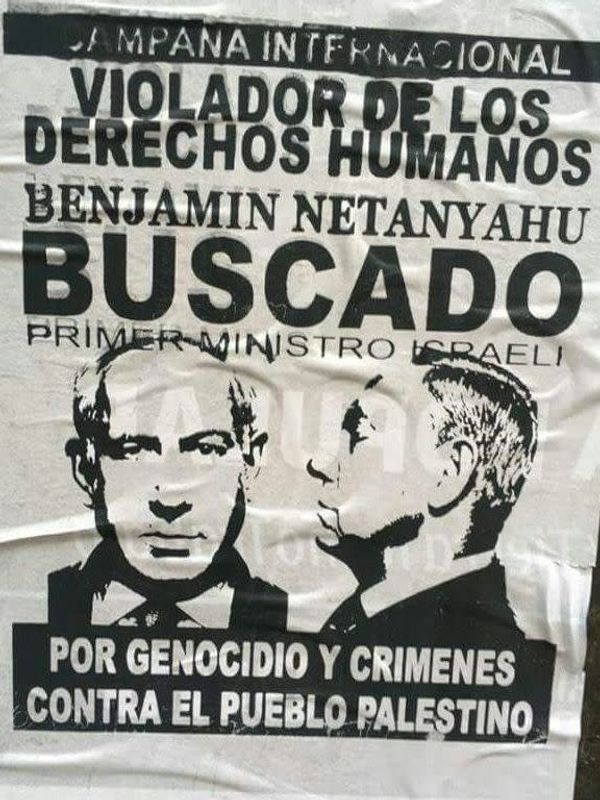 A poster depicting Benjamin Netanyahu as a wanted war criminal A poster depicting Benjamin Netanyahu as a wanted war criminal - Sputnik International