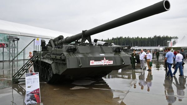 A 2S7M Malka self-propelled gun at the Army 2017 International Military-Technical Forum outside Moscow. - Sputnik International