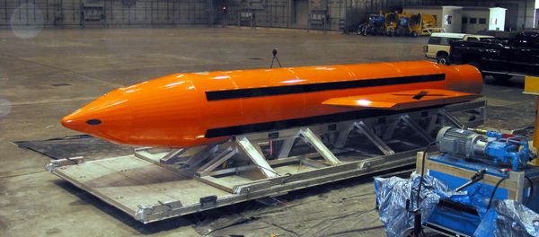 A Massive Ordnance Air Blast- or more commonly known as the Mother of All Bombs -(MOAB) weapon A Massive Ordnance Air Blast- or more commonly known as the Mother of All Bombs -(MOAB) weapon - Sputnik International