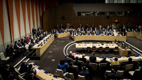 US President Donald Trump and others attend a meeting on United Nations Reform at the UN headquarters in New York City US President Donald Trump and others attend a meeting on United Nations Reform at the UN headquarters in New York City - Sputnik International