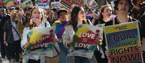 Supporters of same-sex marriage shouting slogans as they take part a rally and march in Sydney. (File) - Sputnik International