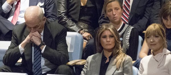 White House Chief of Staff John Kelly, left, reacts as he and first lady Melania Trump listen to U.S. President Donald Trump speak during the 72nd session of the United Nations General Assembly at U.N. headquarters White House Chief of Staff John Kelly, left, reacts as he and first lady Melania Trump listen to U.S. President Donald Trump speak during the 72nd session of the United Nations General Assembly at U.N. headquarters - Sputnik International