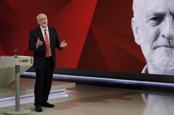 Labour leader Jeremy Corbyn, gestures. during a general election broadcast, in London, Monday May 29, 2017. ﻿Prime Minister Theresa May and Labour Party leader Jeremy Corbyn will face a live studio audience and a tough TV interviewer as the general election campaign moves to the airwaves.  - Sputnik International