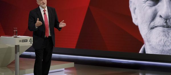 Labour leader Jeremy Corbyn, gestures. during a general election broadcast, in London, Monday May 29, 2017. ﻿Prime Minister Theresa May and Labour Party leader Jeremy Corbyn will face a live studio audience and a tough TV interviewer as the general election campaign moves to the airwaves. - Sputnik International