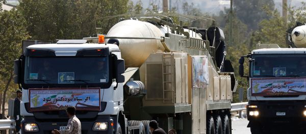 The new Iranian long range missile Khoramshahr (front) is displayed during the annual military parade marking the anniversary of the outbreak of its devastating 1980-1988 war with Saddam Hussein's Iraq, on September 22,2017 in Tehran The new Iranian long range missile Khoramshahr (front) is displayed during the annual military parade marking the anniversary of the outbreak of its devastating 1980-1988 war with Saddam Hussein's Iraq, on September 22,2017 in Tehran - Sputnik International