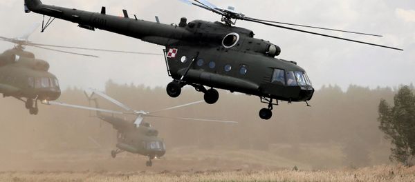 Polish Mi-17 helicopters are seen during Dragon-17 military exercises at the military range near Drawsko Pomorskie, Poland, September 21, 2017 - Sputnik International