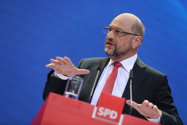 Social Demoratic Party top candidate for chancellor, Martin Schulz, speaks at the party's headquarters in Berlin, Germany, Monday, Sept. 25, 2017 one day after the parliament elections - Sputnik International