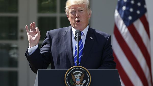 President Trump speaks as he holds a joint news conference with Spanish Prime Minister Rajoy in the Rose Garden at the White House in Washington President Trump speaks as he holds a joint news conference with Spanish Prime Minister Rajoy in the Rose Garden at the White House in Washington - Sputnik International