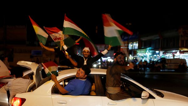 Kurds celebrate to show their support for the independence referendum in Erbil, Iraq September 25, 2017 Kurds celebrate to show their support for the independence referendum in Erbil, Iraq September 25, 2017 - Sputnik International