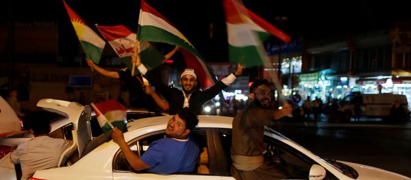 Kurds celebrate to show their support for the independence referendum in Erbil, Iraq September 25, 2017 Kurds celebrate to show their support for the independence referendum in Erbil, Iraq September 25, 2017 - Sputnik International
