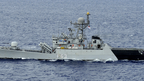 The Indian navy guided-missile corvette INS Kulish (P63) is underway in formation with Carrier Strike Group (CSG) 1 during Exercise Malabar 2012. (File) - Sputnik International