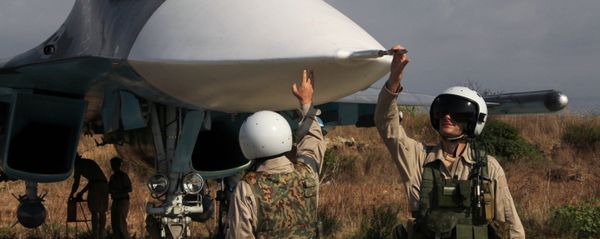 Russian pilots of the Su-34 at the Hmeimim base in Syria. (File) - Sputnik International