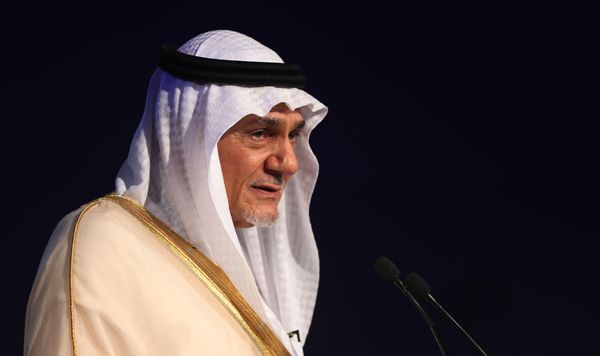 Former Director of the Saudi Arabia General Intelligence Directorate, Prince Turki Bin Faisal, a member of the board of the Beirut Institute, talks during the opening day of the Beirut Institute Summit in Abu Dhabi, United Arab Emirates, Saturday, Oct. 10, 2015 - Sputnik International