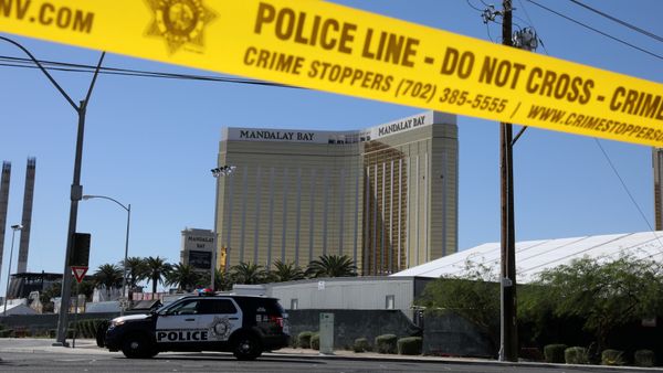 The site of the Route 91 music festival mass shooting is seen outside the Mandalay Bay Resort and Casino in Las Vegas, Nevada, U.S. October 2, 2017 The site of the Route 91 music festival mass shooting is seen outside the Mandalay Bay Resort and Casino in Las Vegas, Nevada, U.S. October 2, 2017 - Sputnik International