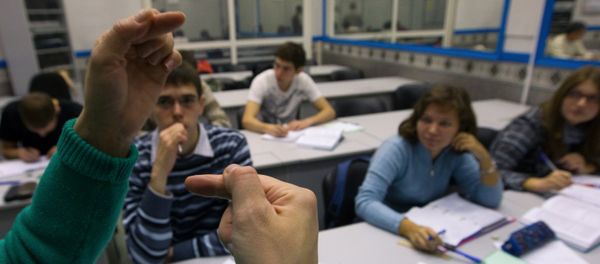 Hearing impaired students studying at the Bauman Moscow State Technical University (MSTU). (File) - Sputnik International