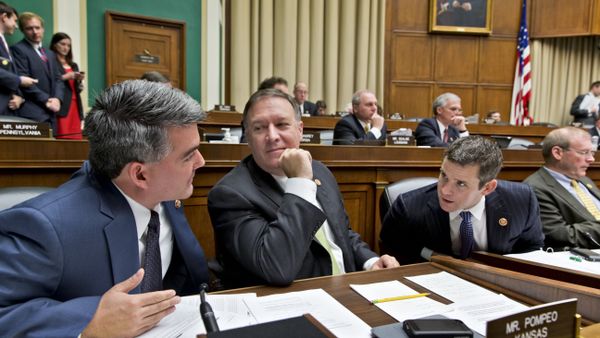 From left, Rep. Cory Gardner, R-Colo., Rep. Mike Pompeo, R-Kan., and Rep. Adam Kinzinger, R-Ill. - Sputnik International