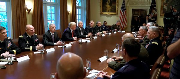 U.S. President Donald Trump participates in a briefing with senior military leaders at the White House in Washington, U.S., October 5, 2017 U.S. President Donald Trump participates in a briefing with senior military leaders at the White House in Washington, U.S., October 5, 2017 - Sputnik International