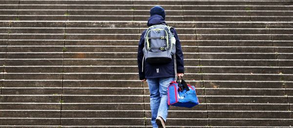 A boy walks up stairs on his way to school in Frankfurt, Germany, Tuesday, March 14, 2017 A boy walks up stairs on his way to school in Frankfurt, Germany, Tuesday, March 14, 2017 - Sputnik International
