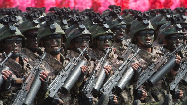 Soldiers during a military parade marking the 105th birthday of Kim Il-Sung, the founder of North Korea, in Pyongyang Soldiers during a military parade marking the 105th birthday of Kim Il-Sung, the founder of North Korea, in Pyongyang - Sputnik International