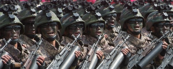 Soldiers during a military parade marking the 105th birthday of Kim Il-Sung, the founder of North Korea, in Pyongyang Soldiers during a military parade marking the 105th birthday of Kim Il-Sung, the founder of North Korea, in Pyongyang - Sputnik International