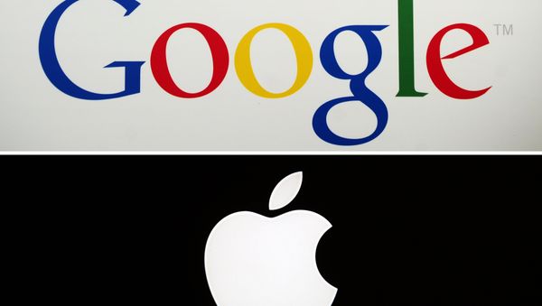 Google's logo and Apple's logo. (File) Google's logo and Apple's logo. (File) - Sputnik International