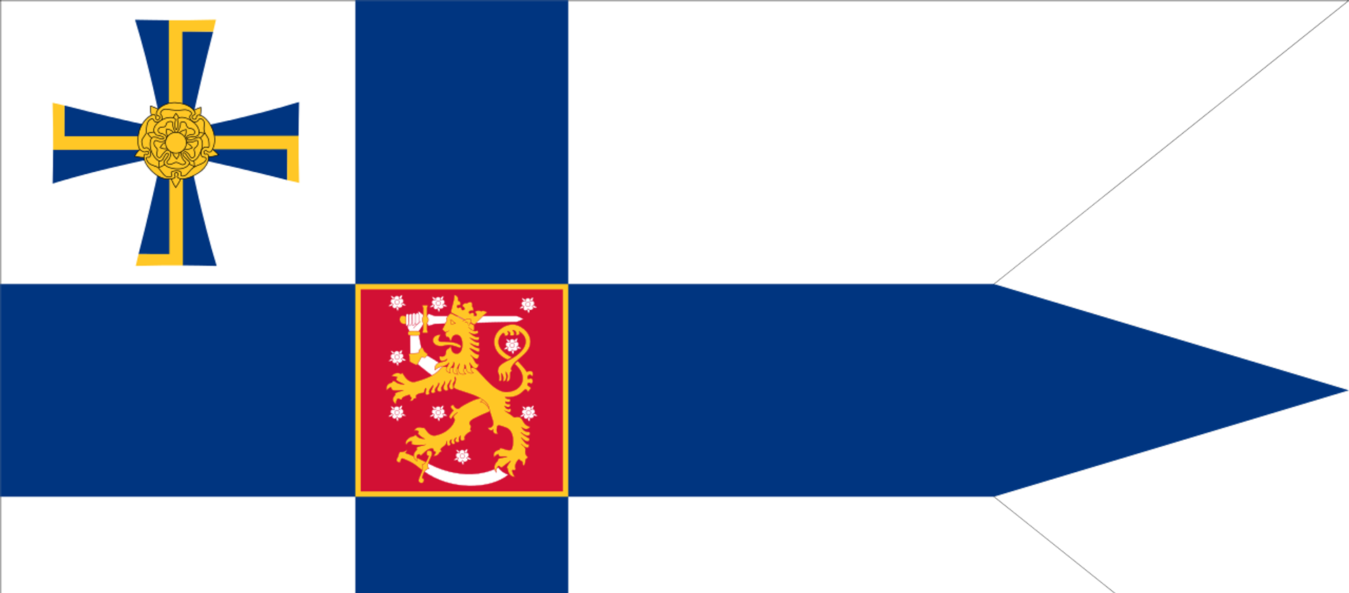 Swallow-tailed state flag for the president of the Republic of Finland Swallow-tailed state flag for the president of the Republic of Finland - Sputnik International, 1920, 12.10.2017