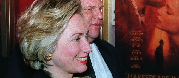 First lady Hillary Rodham Clinton walks with Miramax Co-Chairman Harvey Weinstein into the premier of her new movie Shakespeare in Love, in New York. (File) First lady Hillary Rodham Clinton walks with Miramax Co-Chairman Harvey Weinstein into the premier of her new movie Shakespeare in Love, in New York. (File) - Sputnik International